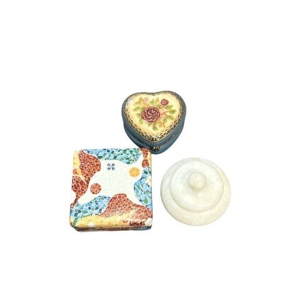 Vintage Grandma's Collection Bundles Trinket Jewelry Box Ceramic, Mosaic, Marble - Picture 6 of 13
